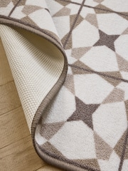 Natural Washable Geometric Tile Runner - Image 2 of 6