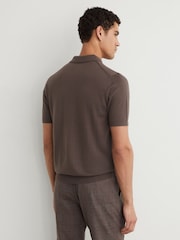 Reiss Ridge Brown Manor Merino Wool Short-Sleeve Polo Shirt - Image 5 of 6