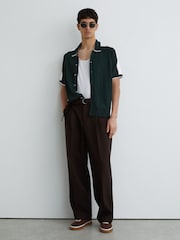 Reiss Farley Colour-Block Knit Button-Through Shirt - Attēls 3 no 6