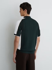 Reiss Farley Colour-Block Knit Button-Through Shirt - Attēls 5 no 6