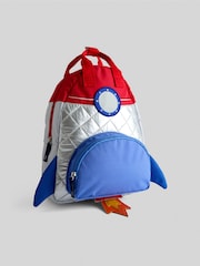 JoJo Maman Bébé Silver Quilted Space Rocket Backpack - Image 3 of 6