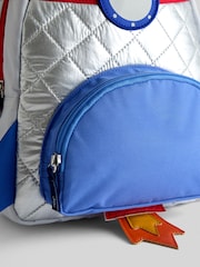 JoJo Maman Bébé Silver Quilted Space Rocket Backpack - Image 5 of 6