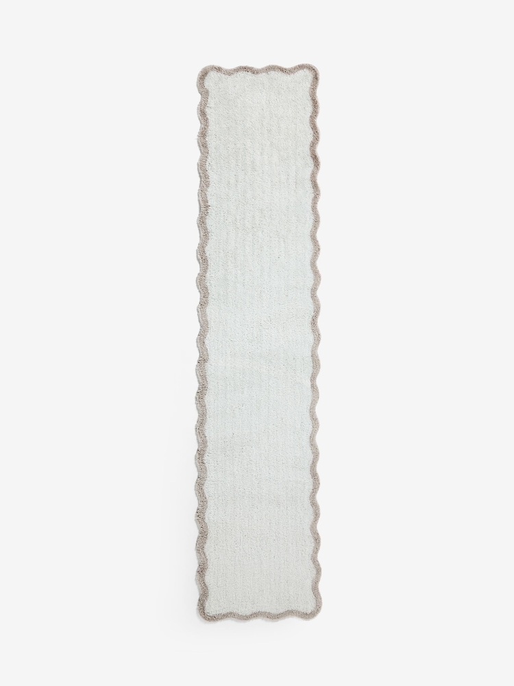 Grey Soft Scallop Washable Runner - Image 5 of 5 Grey Soft Scallop Washable Runner - Image 5 of 5