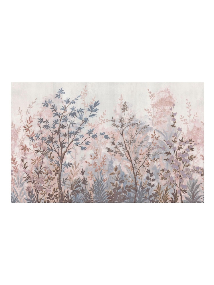 Graham & Brown Pink Blue Forest in Bloom Fixed Size Mural 4m x 2.5m - Image 2 of 2