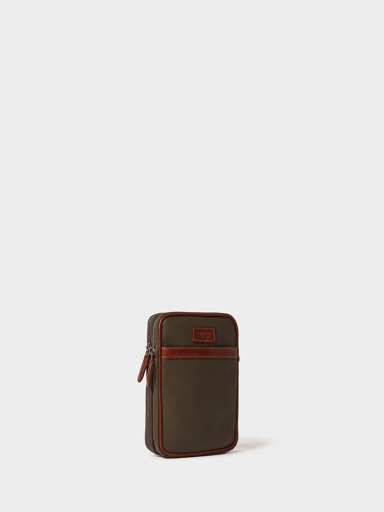 Osprey London The Grantham Waxed Canvas & Leather Phone Bag - Image 2 of 5 Osprey London The Grantham Waxed Canvas & Leather Phone Bag - Image 2 of 5