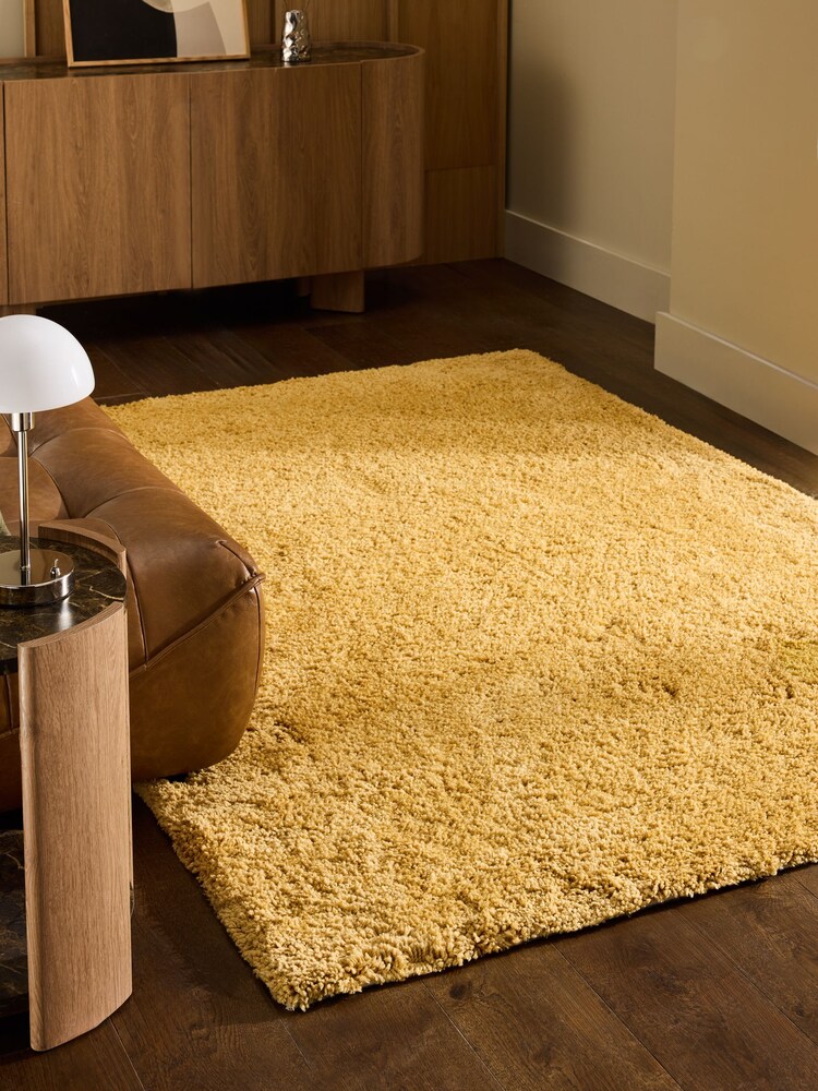 Ochre Yellow Premium Cosy Twist Rug - Image 1 of 5 Ochre Yellow Premium Cosy Twist Rug - Image 1 of 5