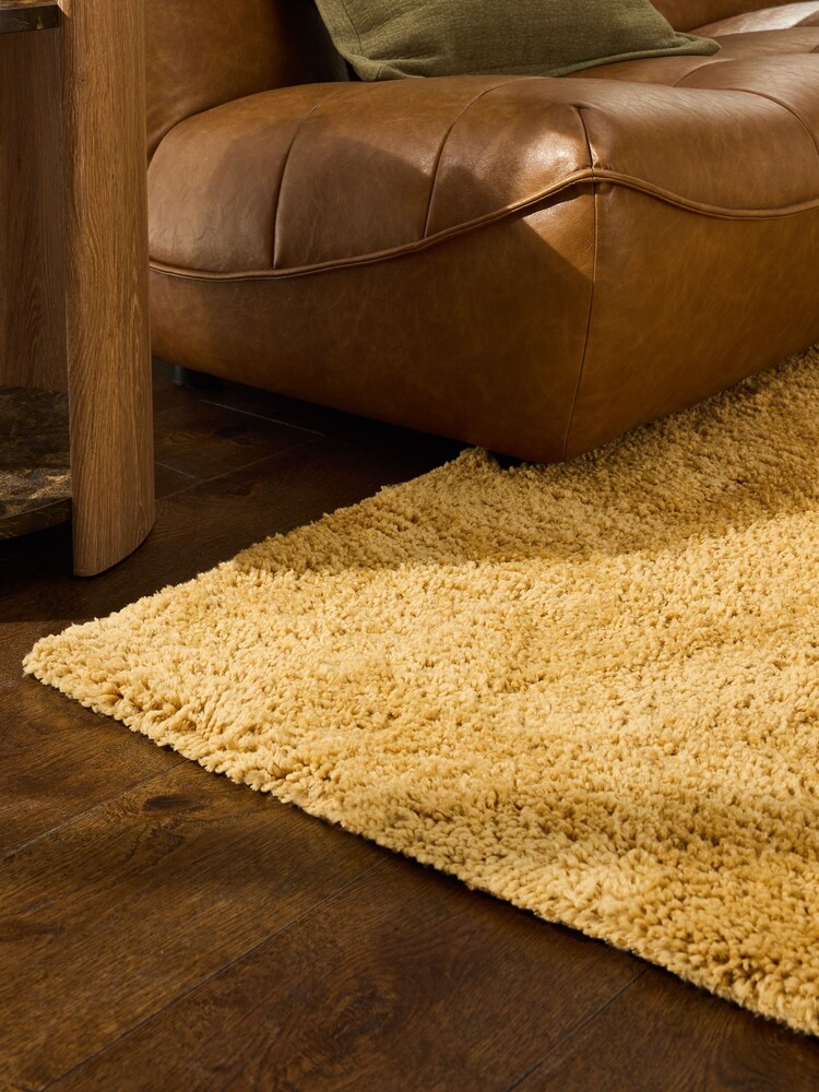 Ochre Yellow Premium Cosy Twist Rug - Image 2 of 5 Ochre Yellow Premium Cosy Twist Rug - Image 2 of 5