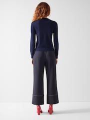 LK Bennett Blue Aletta Twist Front Fine Gauge Jumper - Image 2 of 4