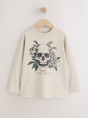 Grey/White/Cement Graphic Long Sleeve Relaxed Fit T-Shirts 3 Pack (3-16yrs) - Image 3 of 7