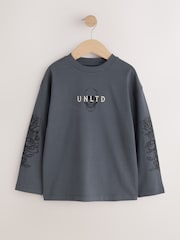 Grey/White/Cement Graphic Long Sleeve Relaxed Fit T-Shirts 3 Pack (3-16yrs) - Image 4 of 7