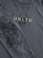 Grey/White/Cement Graphic Long Sleeve Relaxed Fit T-Shirts 3 Pack (3-16yrs) - Image 7 of 7