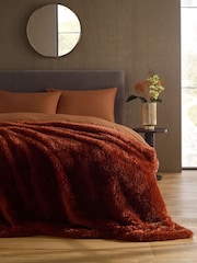 Orange Faux Fur Shearling Throws - Image 1 of 6