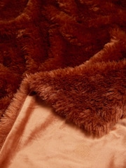 Orange Faux Fur Shearling Throws - Image 5 of 6