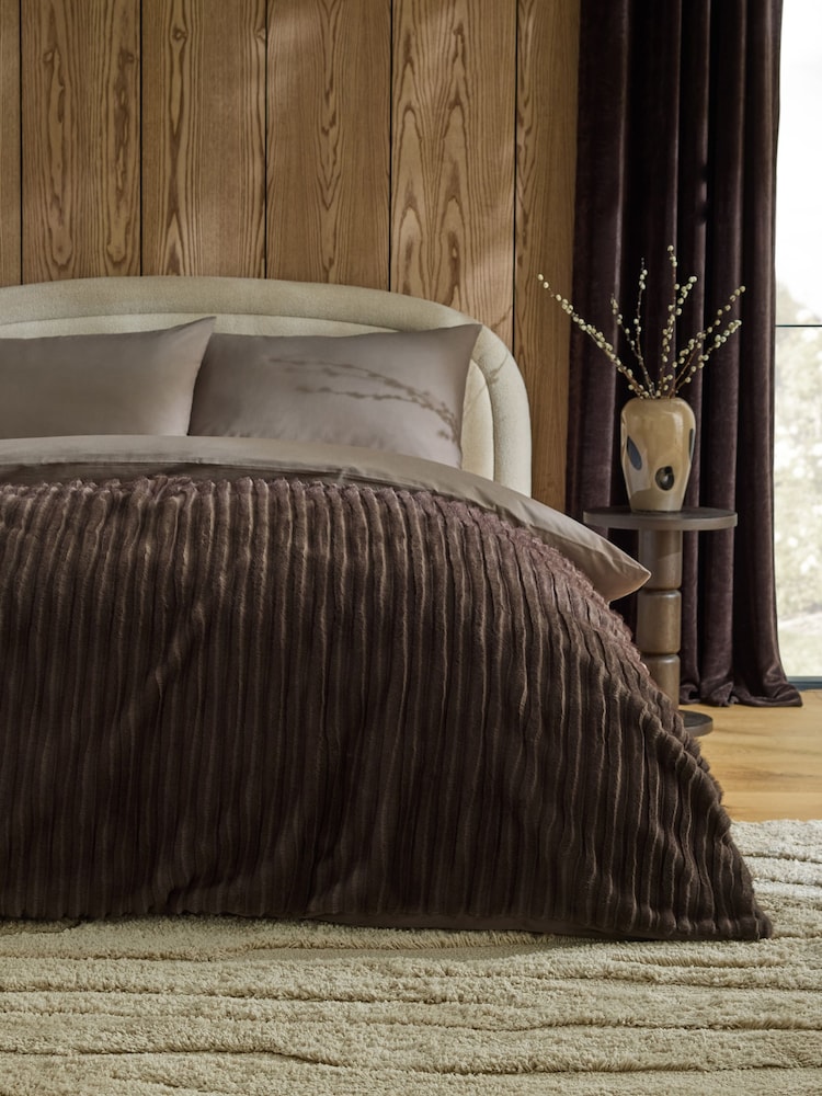 Mid Natural Cut Stripe Faux Fur Throw - Image 1 of 6 Mid Natural Cut Stripe Faux Fur Throw - Image 1 of 6
