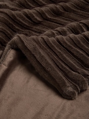 Mid Natural Cut Stripe Faux Fur Throw - Image 3 of 6