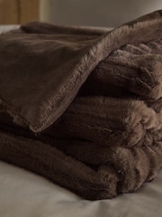 Mid Natural Cut Stripe Faux Fur Throw - Image 4 of 6