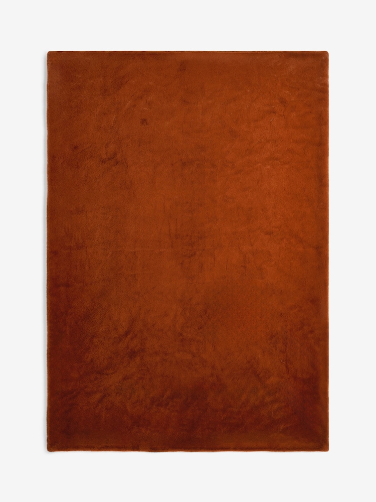 Orange Luxe Plush Faux Fur Throw - Image 1 of 6 Orange Luxe Plush Faux Fur Throw - Image 1 of 6