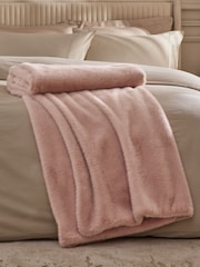 Blush Pink Luxe Plush Faux Fur Throw - Image 2 of 6