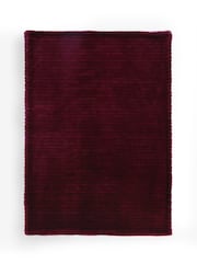 Burgundy Red Cut Stripe Faux Fur Throw - Image 1 of 1