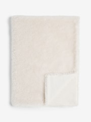 Ivory Faux Fur Shearling Throws - Image 5 of 6