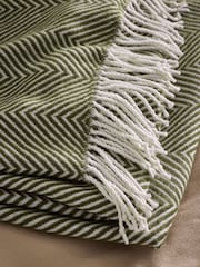 Green Herringbone Cosy Throws - Image 4 of 7