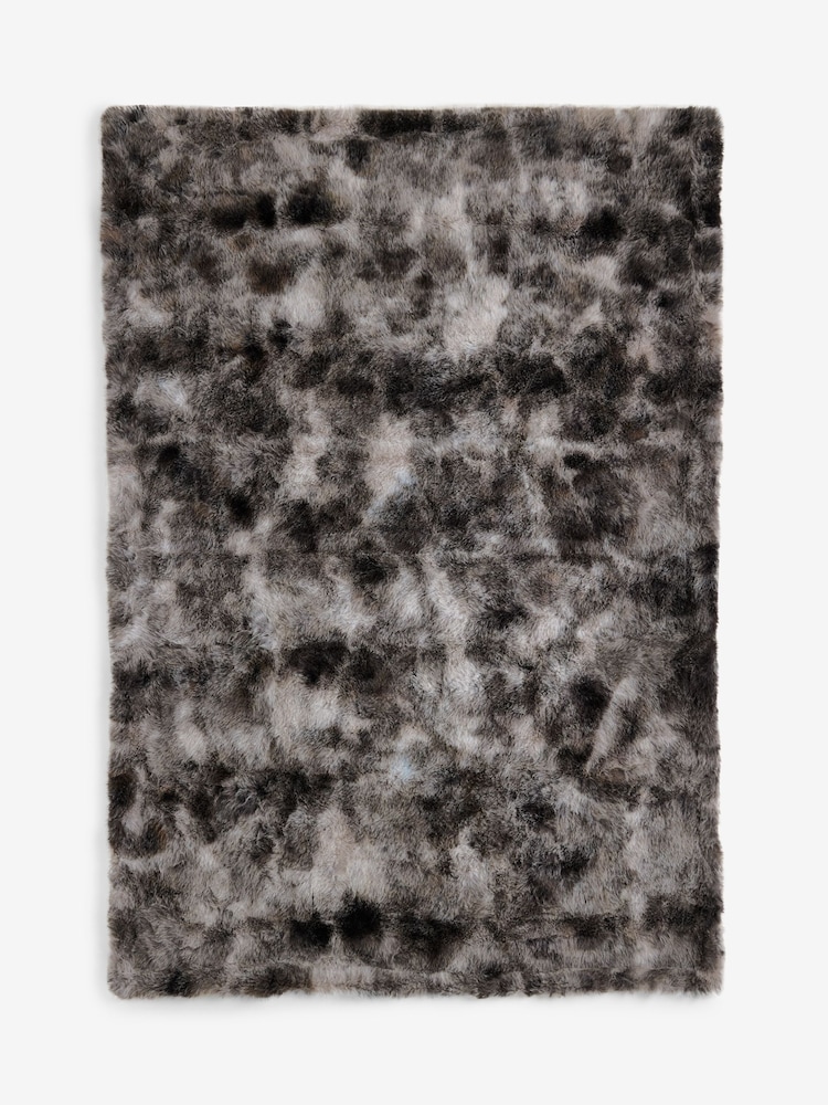 Charcoal Grey Loulou Faux Fur Throw - Image 1 of 3 Charcoal Grey Loulou Faux Fur Throw - Image 1 of 3