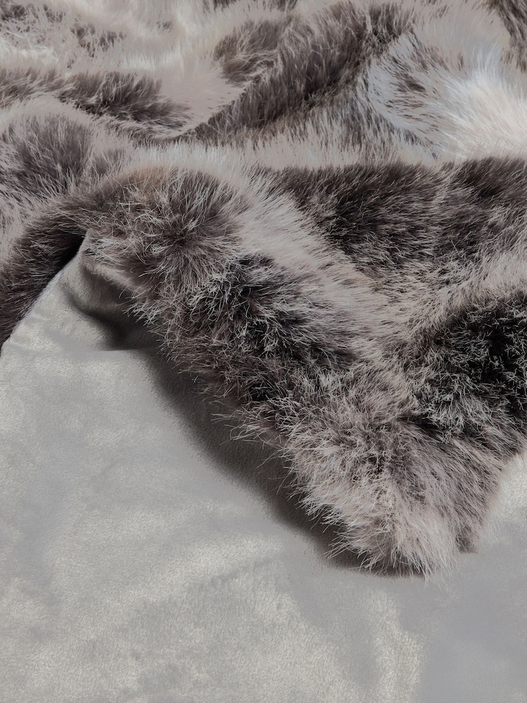 Charcoal Grey Loulou Faux Fur Throw - Image 3 of 3 Charcoal Grey Loulou Faux Fur Throw - Image 3 of 3