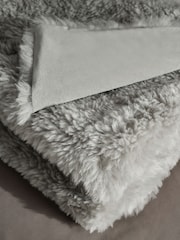 Grey Faux Fur Shearling Throw - Image 3 of 6