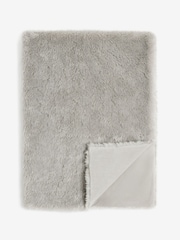 Grey Faux Fur Shearling Throw - Image 5 of 6