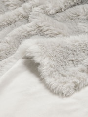 Grey Faux Fur Shearling Throw - Image 6 of 6