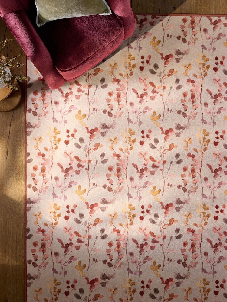 Orange Washable Autumnal Leaf Rug - Image 1 of 5 Orange Washable Autumnal Leaf Rug - Image 1 of 5