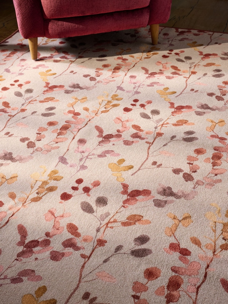 Orange Washable Autumnal Leaf Rug - Image 2 of 5 Orange Washable Autumnal Leaf Rug - Image 2 of 5