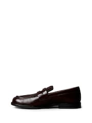 Calvin Klein Brown Leather Airfit® Cushioned Penny Loafers - Image 2 of 6