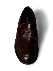 Calvin Klein Brown Leather Airfit® Cushioned Penny Loafers - Image 6 of 6