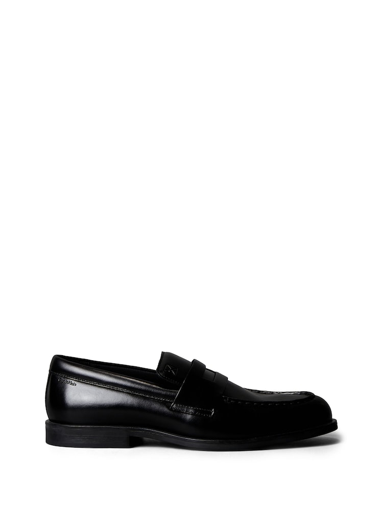 Calvin Klein Black Leather Airfit® Cushioned Penny Loafers - Image 1 of 6