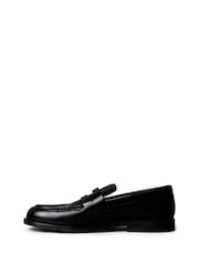 Calvin Klein Black Leather Airfit® Cushioned Penny Loafers - Image 2 of 6