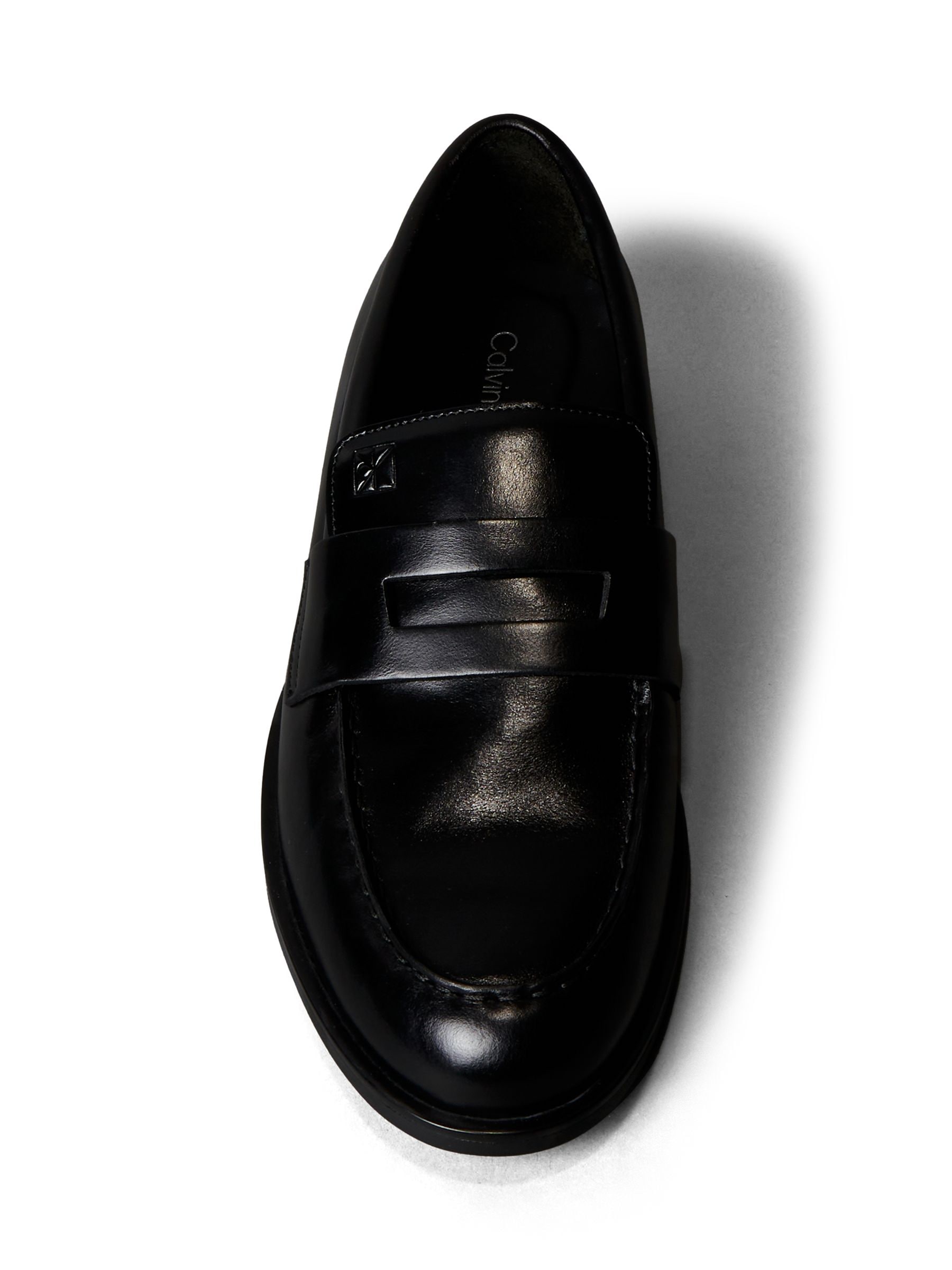 Buy Calvin Klein Black Leather Airfit® Cushioned Penny Loafers 