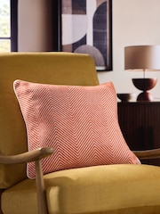 Orange 50 x 50cm Herringbone Cushion - Image 1 of 2