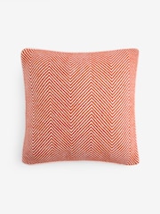 Orange 50 x 50cm Herringbone Cushion - Image 3 of 4