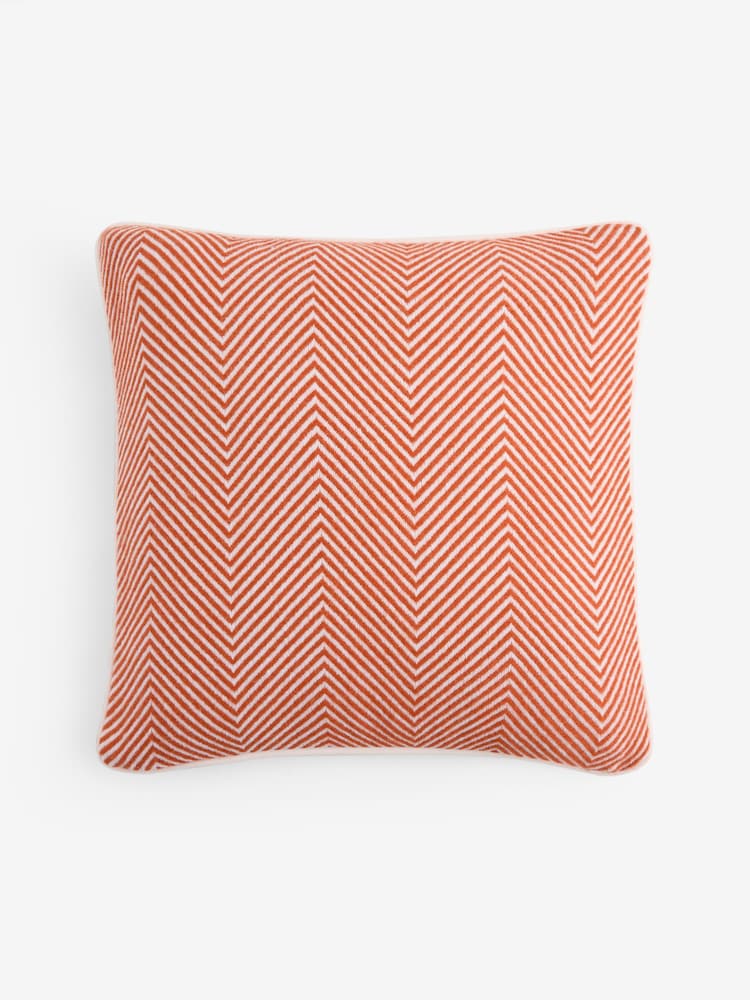 Orange 50 x 50cm Herringbone Cushion - Image 4 of 4