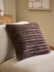 Mole 50 x 50cm Cut Stripe Faux Fur Throw Cushion - Image 1 of 4
