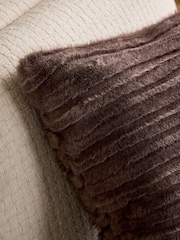 Mole 50 x 50cm Cut Stripe Faux Fur Throw Cushion - Image 2 of 4
