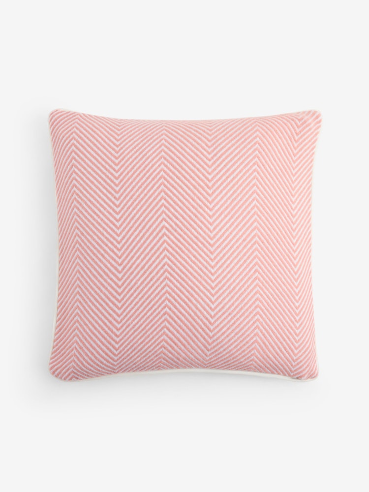 Blush Pink 50 x 50cm Herringbone Cushion - Image 5 of 5