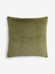 Green 50 x 50cm Luxe Plush Faux Fur Cushion - Image 4 of 4