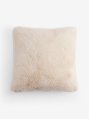 Ivory 59 x 59cm Lou Faux Fur Cushion - Image 3 of 4
