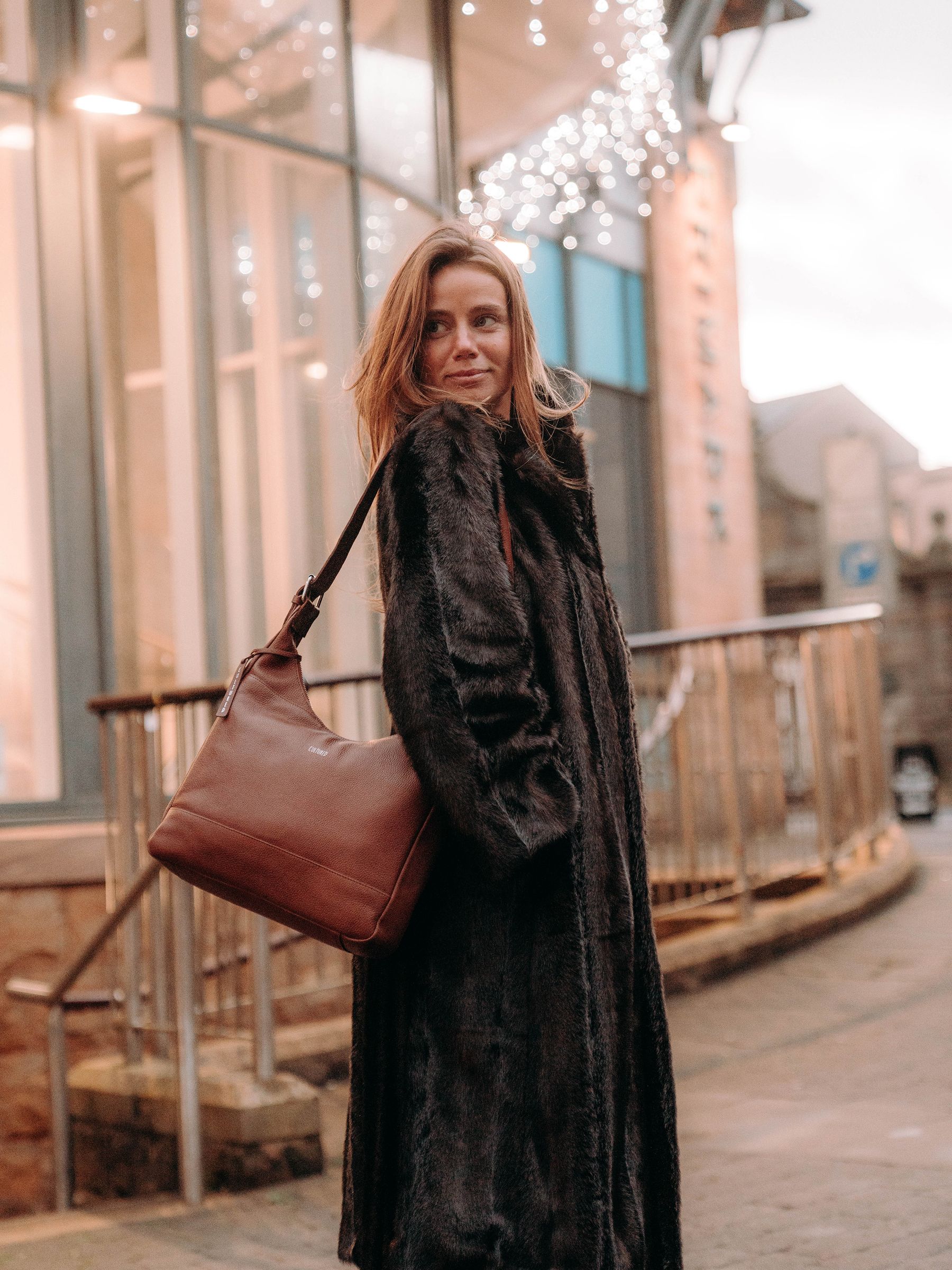 Cultured London Women's Brown Kovo Leather Shoulder Bag