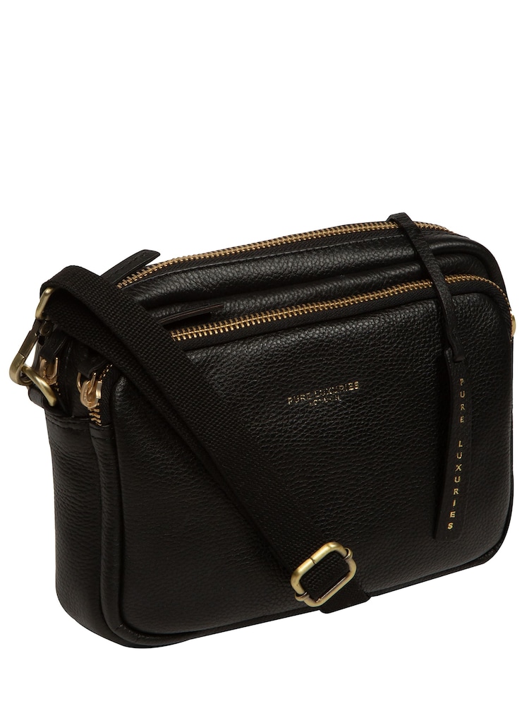 Pure Luxuries London 'Eris' Leather Black Cross Body Bag - Image 2 of 5 Pure Luxuries London 'Eris' Leather Black Cross Body Bag - Image 2 of 5