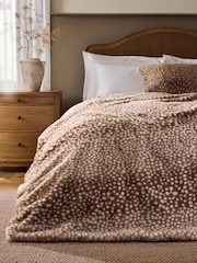 Natural Deer Faux Fur Throw - Image 1 of 3
