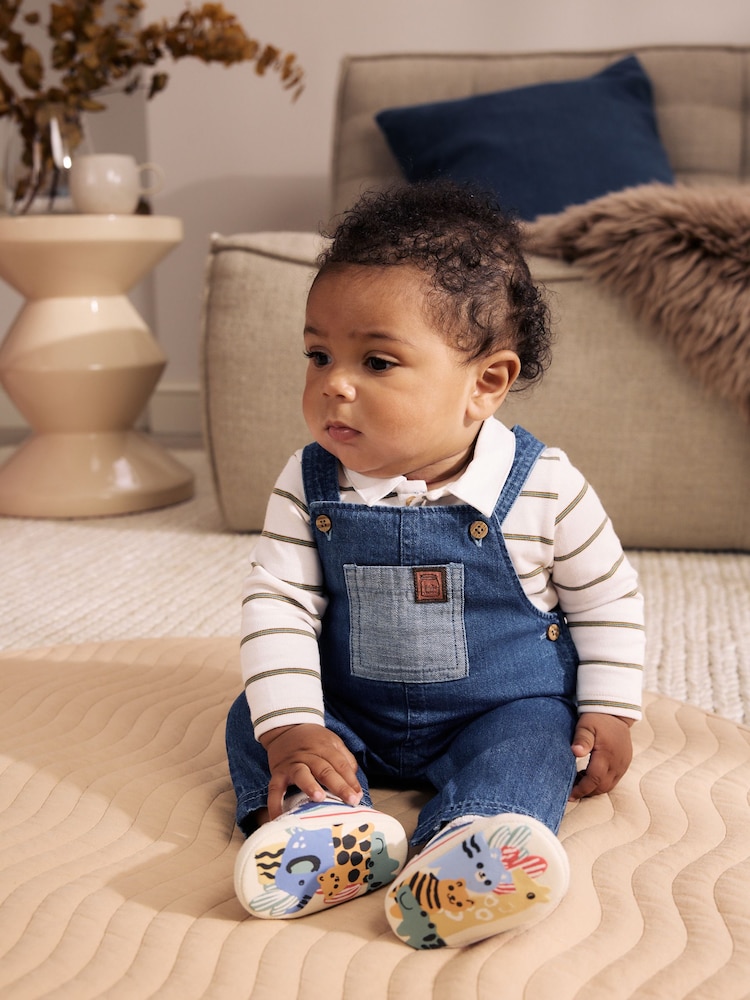 Blue Denim Baby Dungarees and Polo Bodysuit Set (0mths-3yrs) - Image 1 of 12