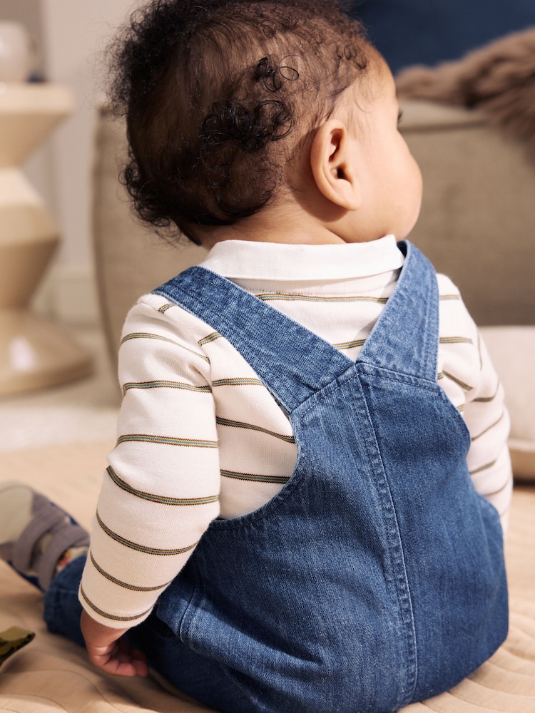 Blue Denim Baby Dungarees and Polo Bodysuit Set (0mths-3yrs) - Image 2 of 12